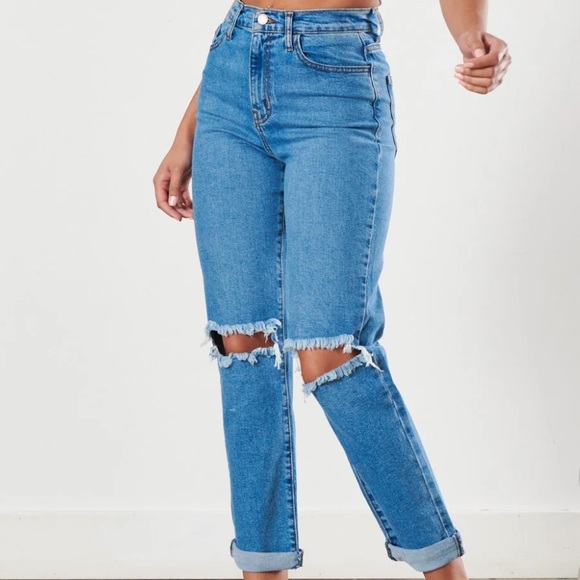 Vibrant Denim - High Rise Mom Jeans